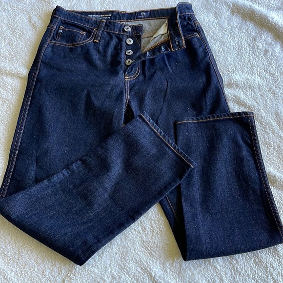 Ag Adriano Goldschmied Denim - AG The Isabelle button-Up High Rise Straight Crop Jeans Size 28